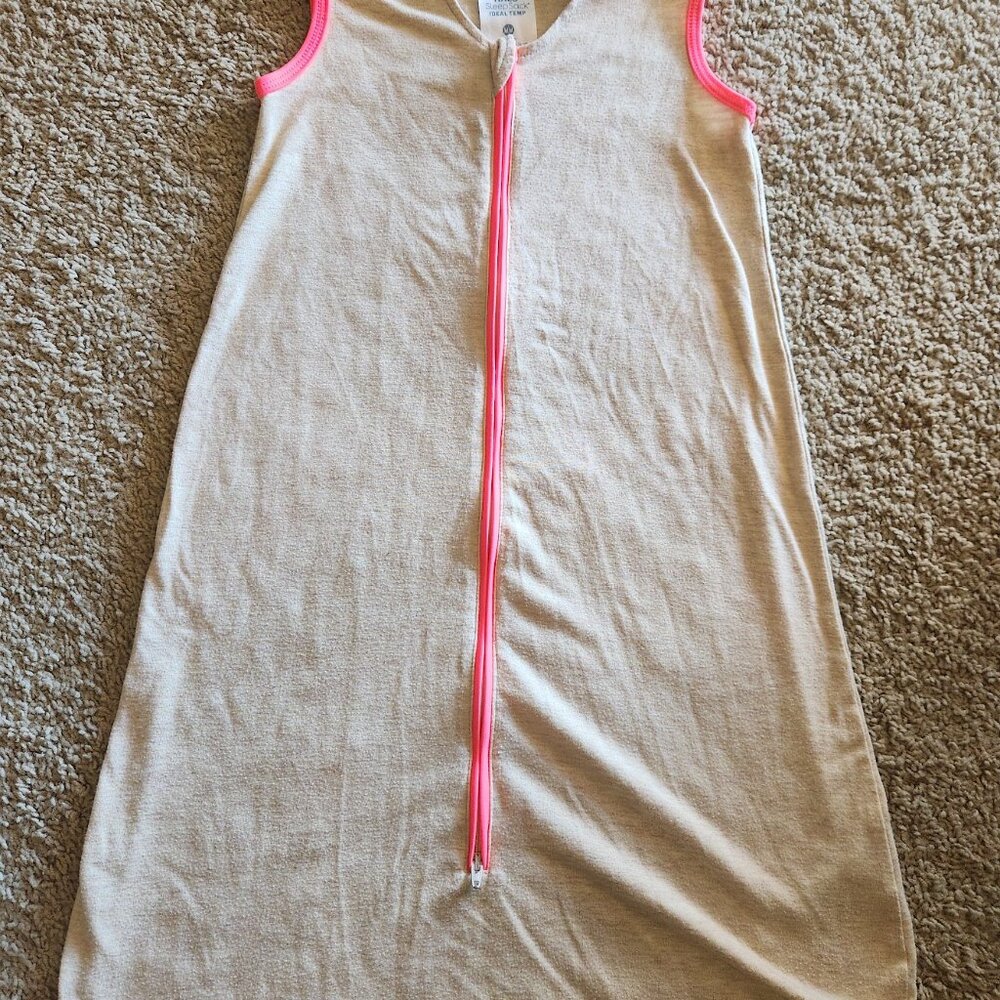 HALO Sleepsack Ideal Temp, Baby Wearable Blanket, TOG 1.0, Oatmeal/Pink - Medium